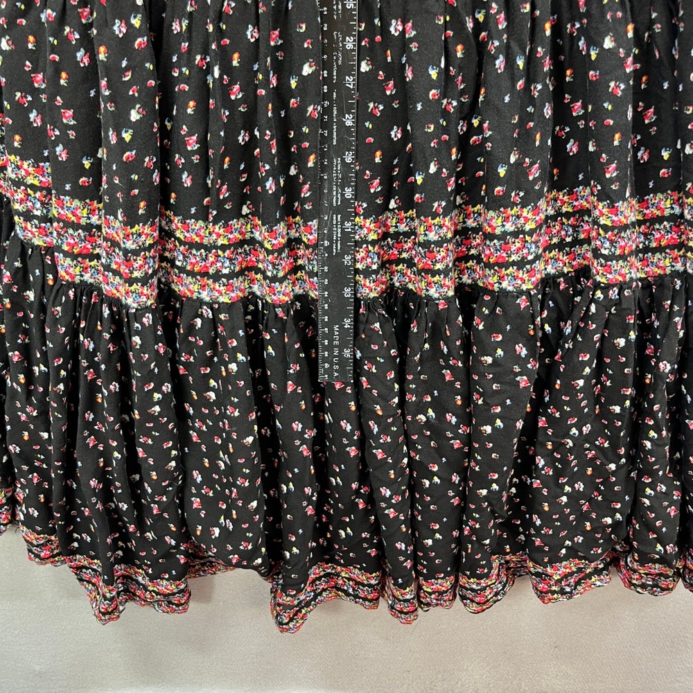 Free People Rare Feelings Maxi Dress Womens Small Black Floral Tiered Boho - Picture 11 of 15